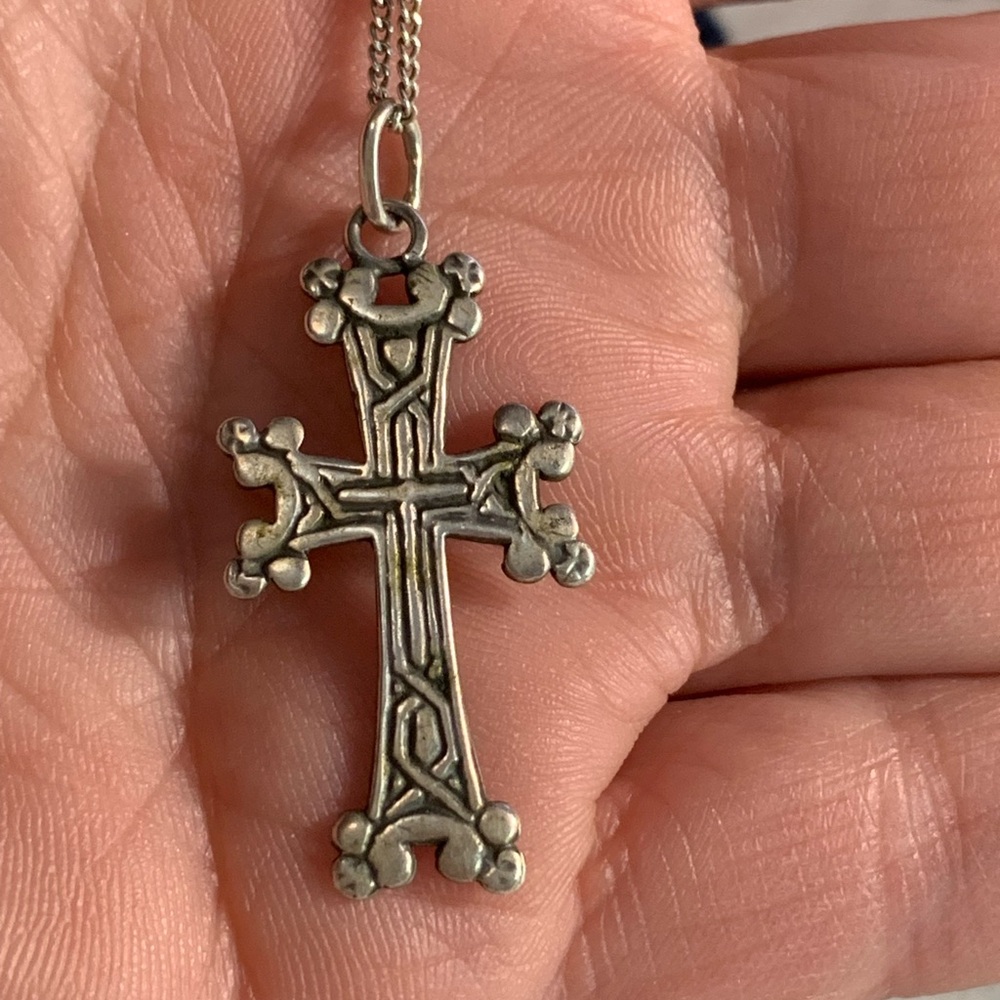Sterling Silver Cross Pendant Necklace - Silver Religious Jewelry